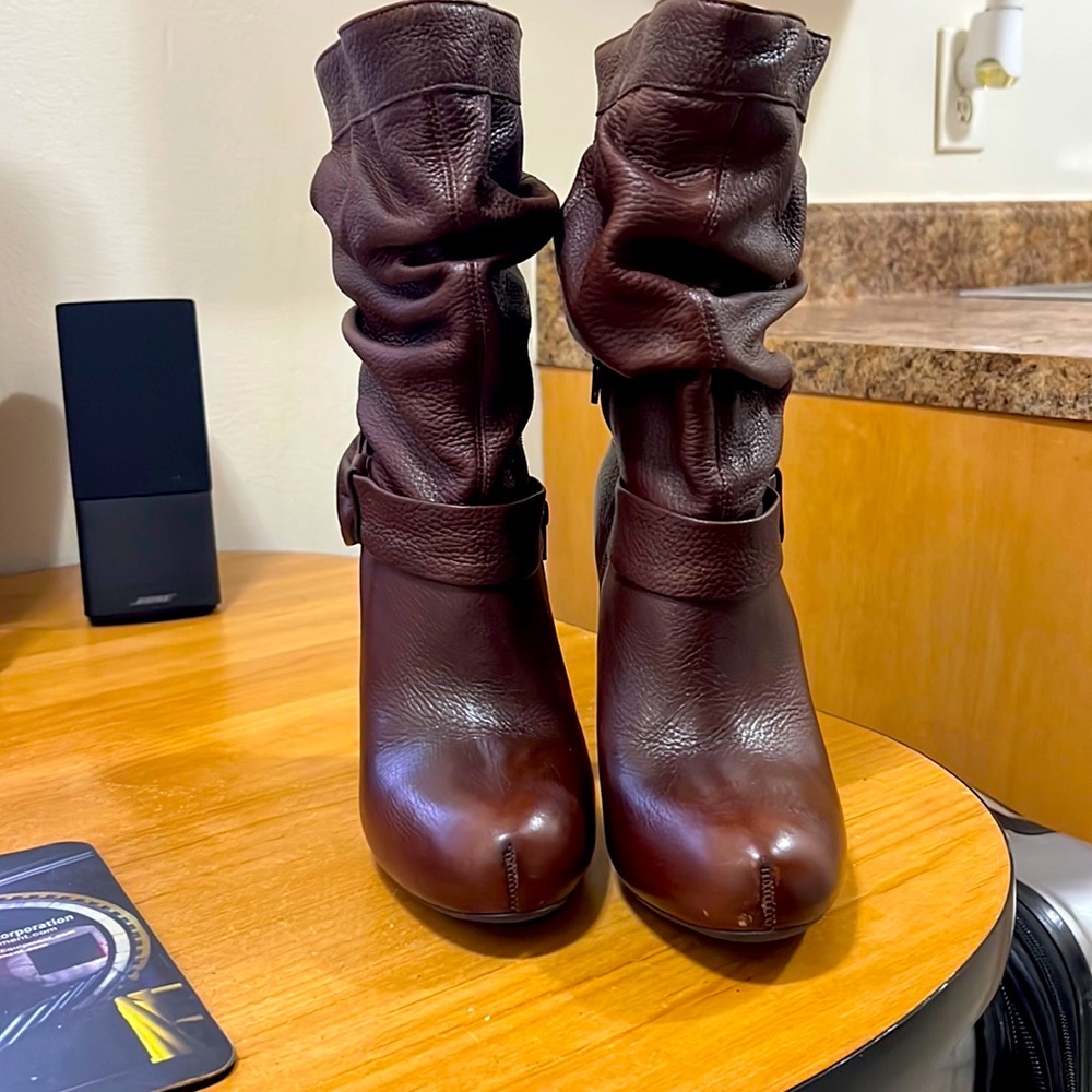Gianni Bini Vintage Leather Slouchy Booties Size 8
